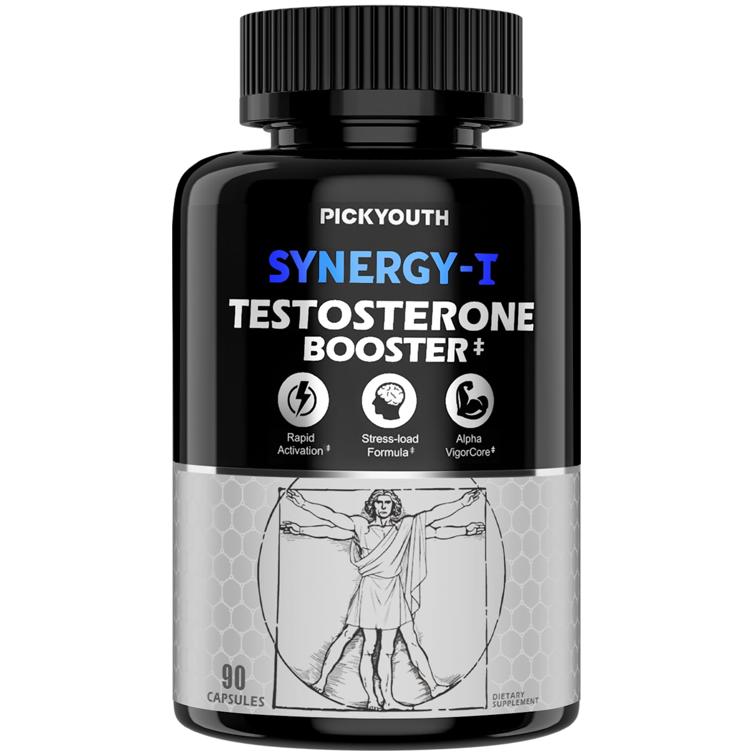 PickYouth Synergy-T Booster Supplement for Men, Total Male Performance, Liposomal Absorption System, 100% Transparency with Ashwagandha, DIM PickYouth buy supplements canada
