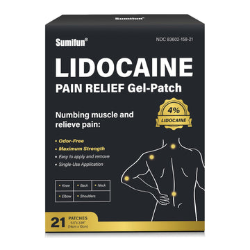 Sumifun 4% Lidocaine Patches,Maximum Strength Pain Relieving Patch Back, Shoulder, Joints, Knee Pain Relief and Muscle Soreness - 8 Hour Pain Relief (21 Count(Pack of 1)) Sumifun buy supplements canada