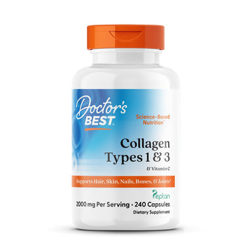 Doctor's Best Collagen Types 1 & 3 with Vitamin C, Non-GMO, Gluten Free, Soy Free, Supports Hair, Skin, Nails, Tendons & Bones, 500 mg, 240 Caps (DRB-00263) Doctor's BEST buy supplements canada