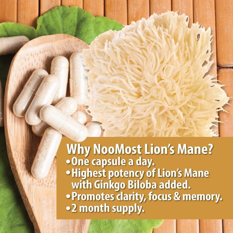 NooMost Organic Lions Mane Supplement Capsules 5400mg, Ginkgo Biloba 120mg NooMost buy supplements canada