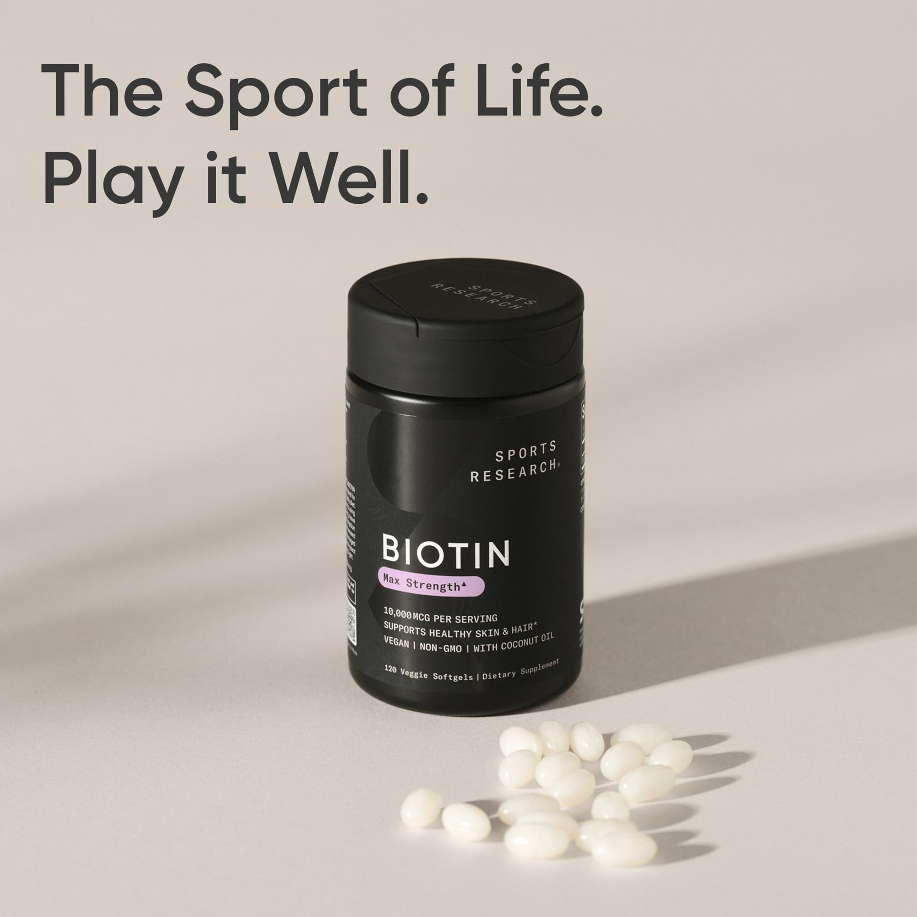 Sports Research® Biotin 10,000mcg with Organic Coconut Oil - Biotin (Vitamin B7) for Healthy Skin and Hair Support* - for Women and Men - Vegan, Non-GMO Sports Research buy supplements canada