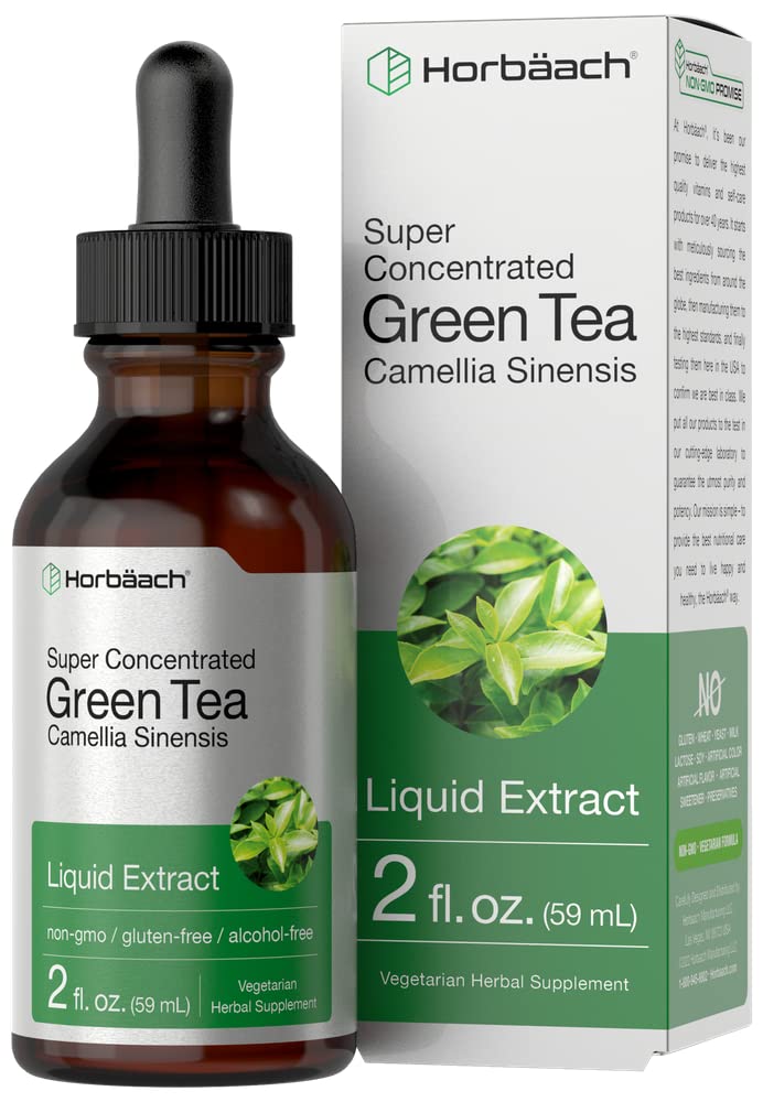 Green Tea Extract Liquid | 2 Fl Oz | Alcohol Free, Vegetarian Tincture | Super Concentrated Horbäach buy supplements canada