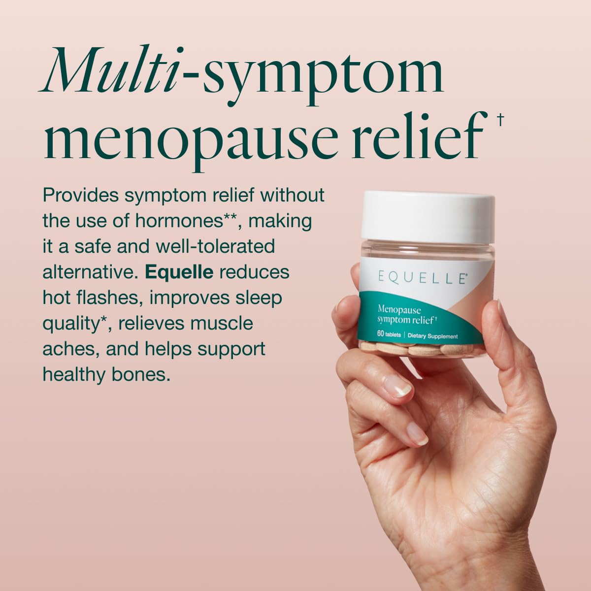 EQUELLE Multi-Symptom Perimenopause & Menopause Relief Relief from Hot Flashes, Muscle Aches & Supports More Sleep. Hormone-Free, Plant-Based S-Equol – 1 Month Supply (60 Tablets) EQUELLE buy supplements canada