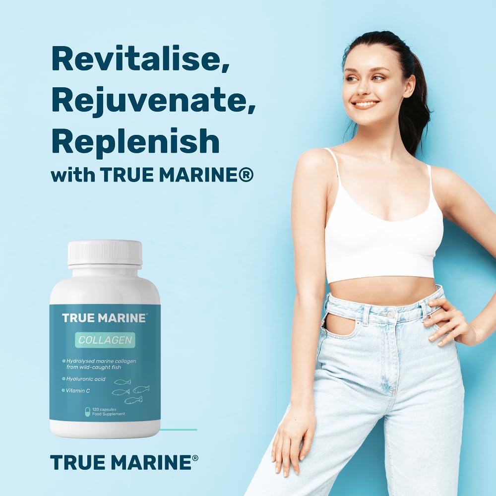 TRUE MARINE Collagen Capsules - 2,400mg of Marine Collagen with Hyaluronic Acid & Vitamin C - Skin, Hair, Nails & Joint Support TRUE MARINE buy supplements canada