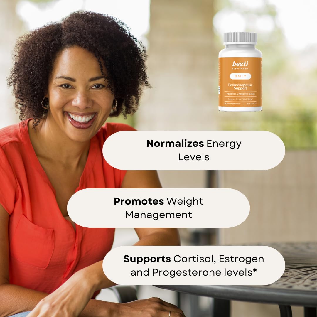 Besti Supplements Daily Perimenopause Support – Probiotic & Prebiotic Blend – Supports Overall Well-Being – 90 Capsules Besti buy supplements canada