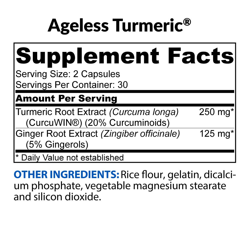 BioTrust Ageless Turmeric Supplement - CurcuWIN Turmeric Curcumin with Ginger Extract BioTrust buy supplements canada