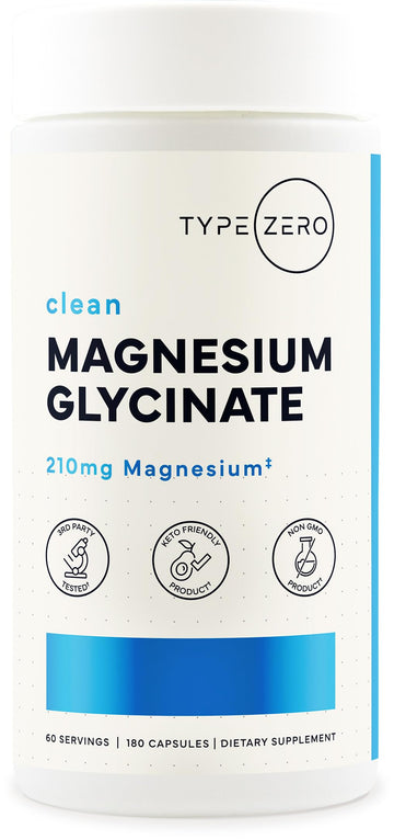 Type Zero Magnesium Glycinate (210mg | 180 Capsules) Pure, Non-GMO, Gluten Free, Natural High Absorption Magnesium Supplement Type Zero buy supplements canada
