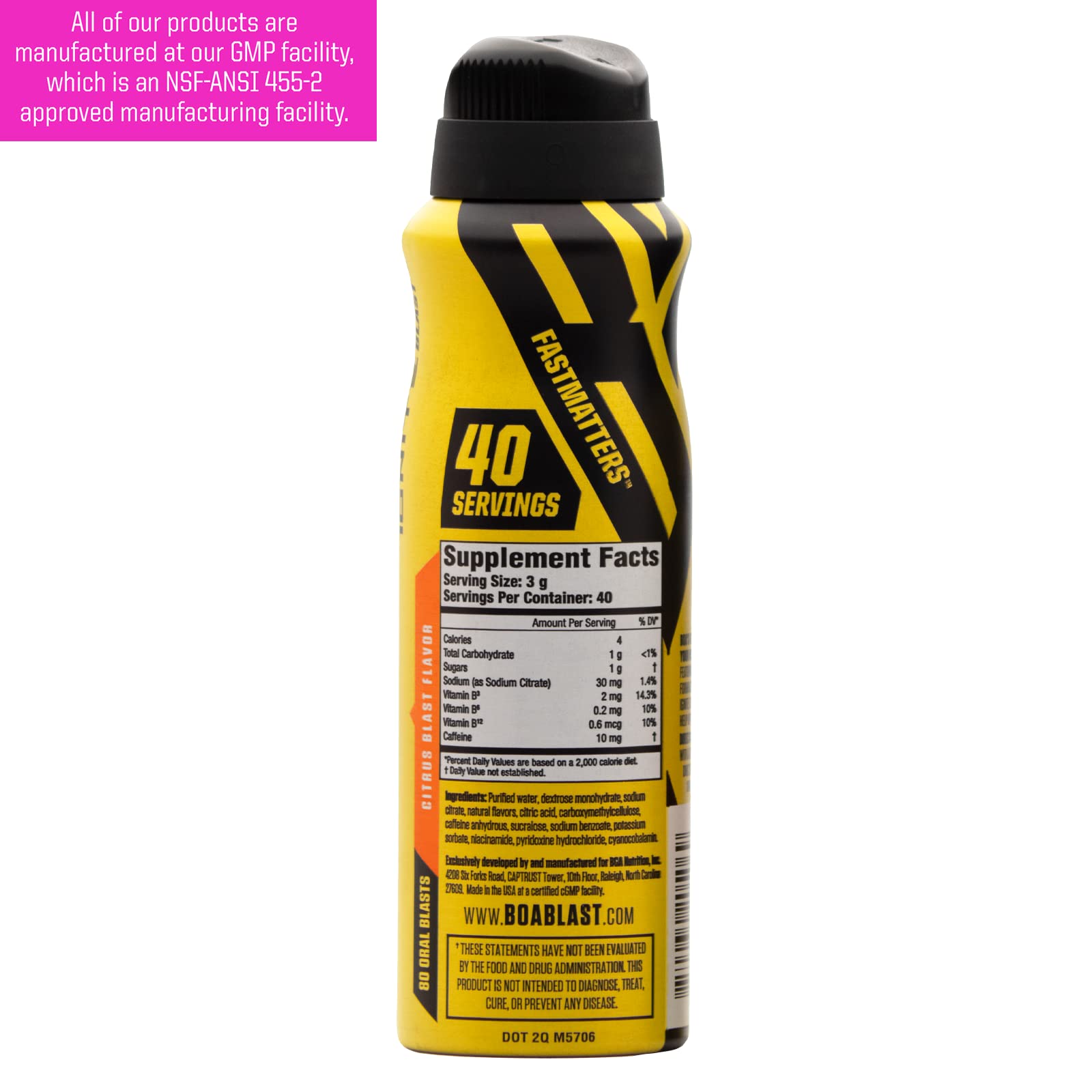 BOA Ignite Blast – Oral Aerosol Rapid Energy Solution – Pre Workout with Caffeine, B Vitamins BOA Nutrition Inc buy supplements canada