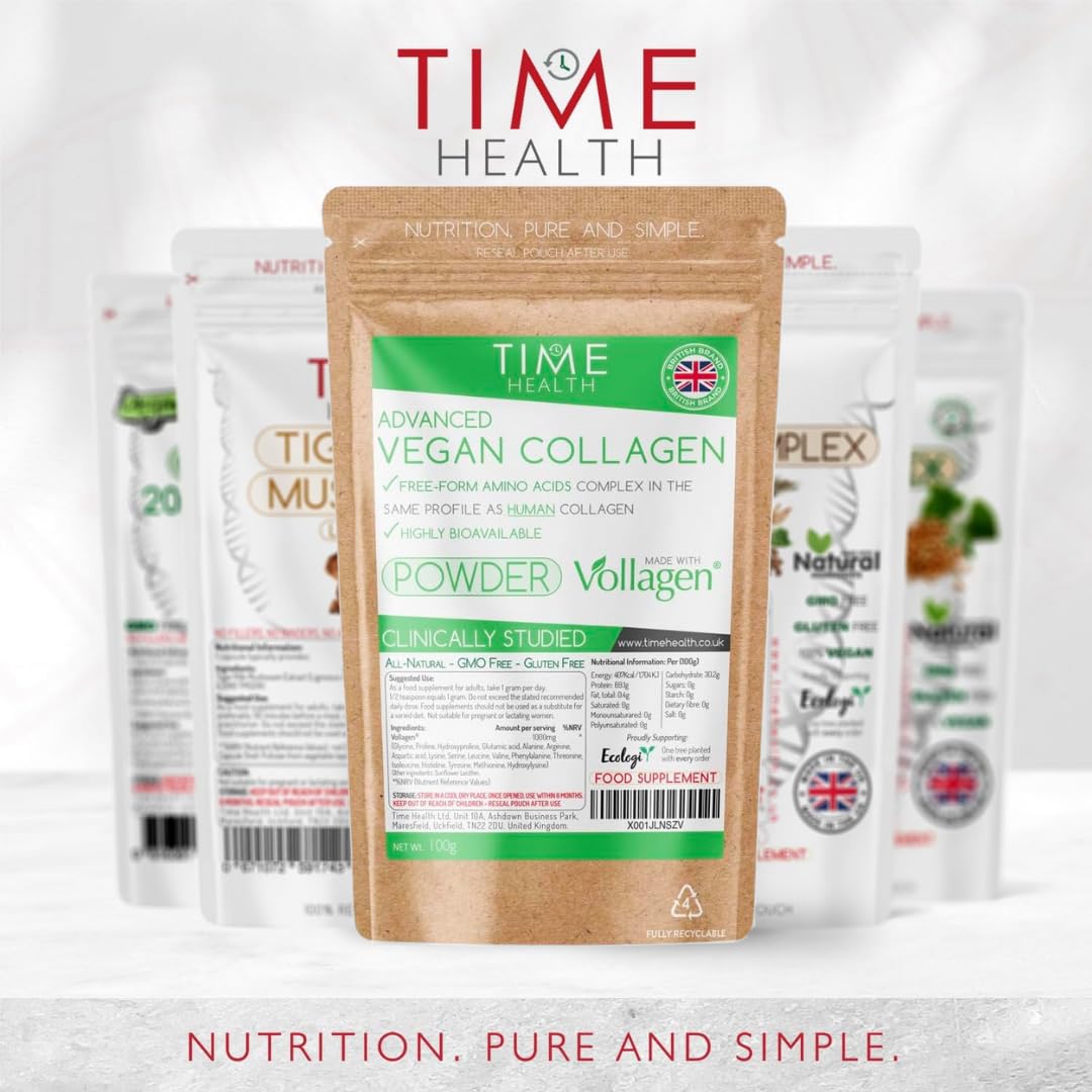 Vollagen® Advanced Vegan Collagen Powder - Amino Acid Complex in Ratio of Collagen Time Health buy supplements canada