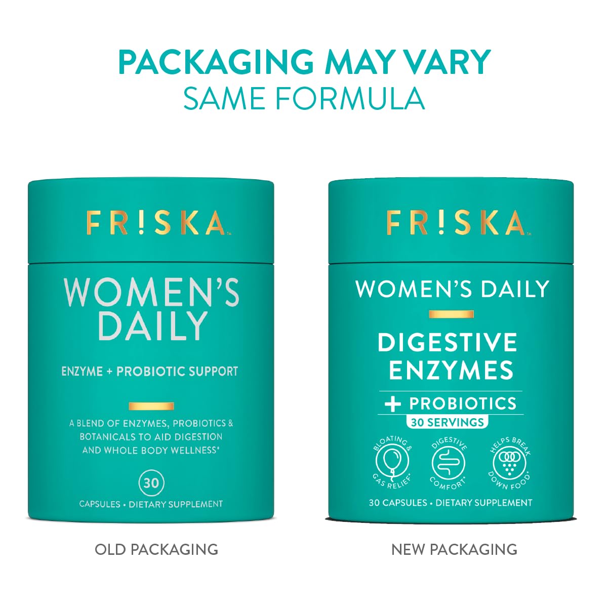 FRISKA Women’s Daily Digestive Enzyme and Probiotics Supplement, Advanced Natural Support for Female Digestive Health, Fights Bloating, Eases Digestion FR!SKA buy supplements canada