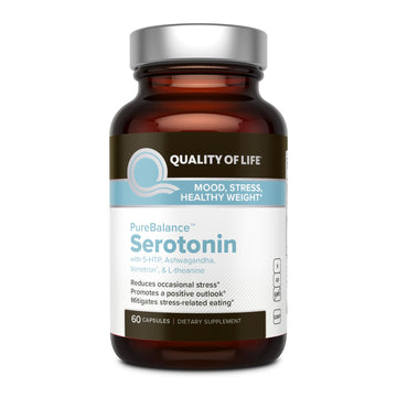Quality of Life Pure Balance Serotonin Premium–Helps Boost Serotonin & Cortisol Levels - Includes 5-HTP, Venetron, Sensoril, Vitamin D3 & L-Theanine–60 Capsules Quality of Life buy supplements canada