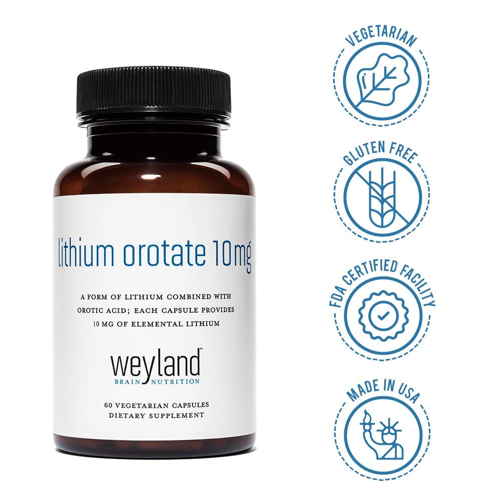 Weyland Brain Nutrition: Lithium Orotate 10mg (1 Bottle), 60 Vegetarian Weyland Brain Nutrition buy supplements canada