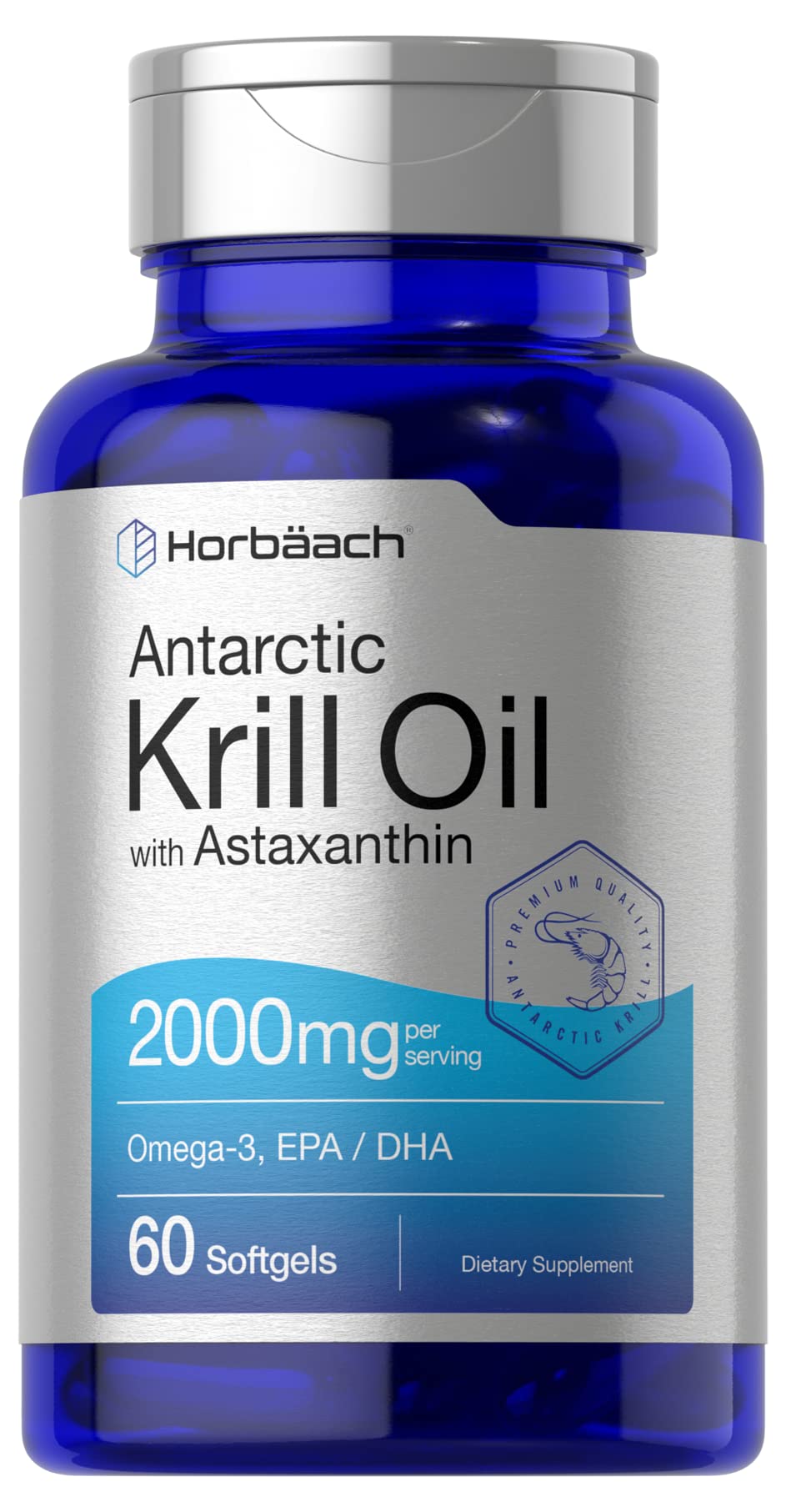 Horbäach Antarctic Krill Oil 2000mg | 60 Softgel Capsules | Omega-3, EPA, DHA Supplemen Horbäach buy supplements canada