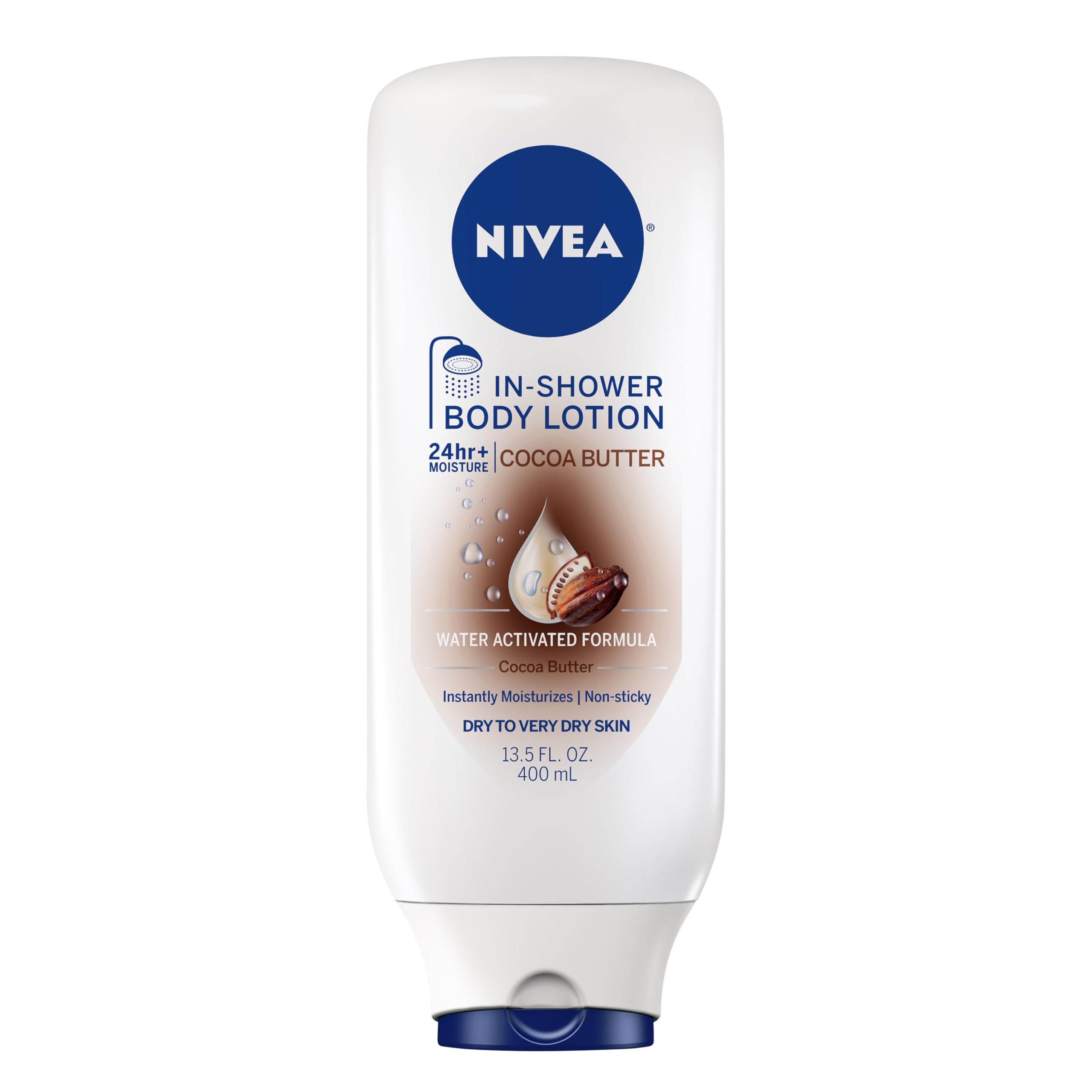 NIVEA Cocoa Butter In Shower Lotion, Water Activated In Shower Moisturizer for Dry Skin to Very Dry Skin, 13.5 FL OZ Bottle NIVEA buy supplements canada