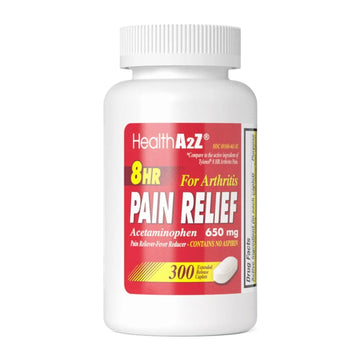 HealthA2Z® Pain Relief Extended Release | Acetaminophen 650mg | 8 Hours | Arthiritis Pain | Pain Reliever - Fever Reducer | Contains no Aspirin (300 Count) HealthA2Z buy supplements canada