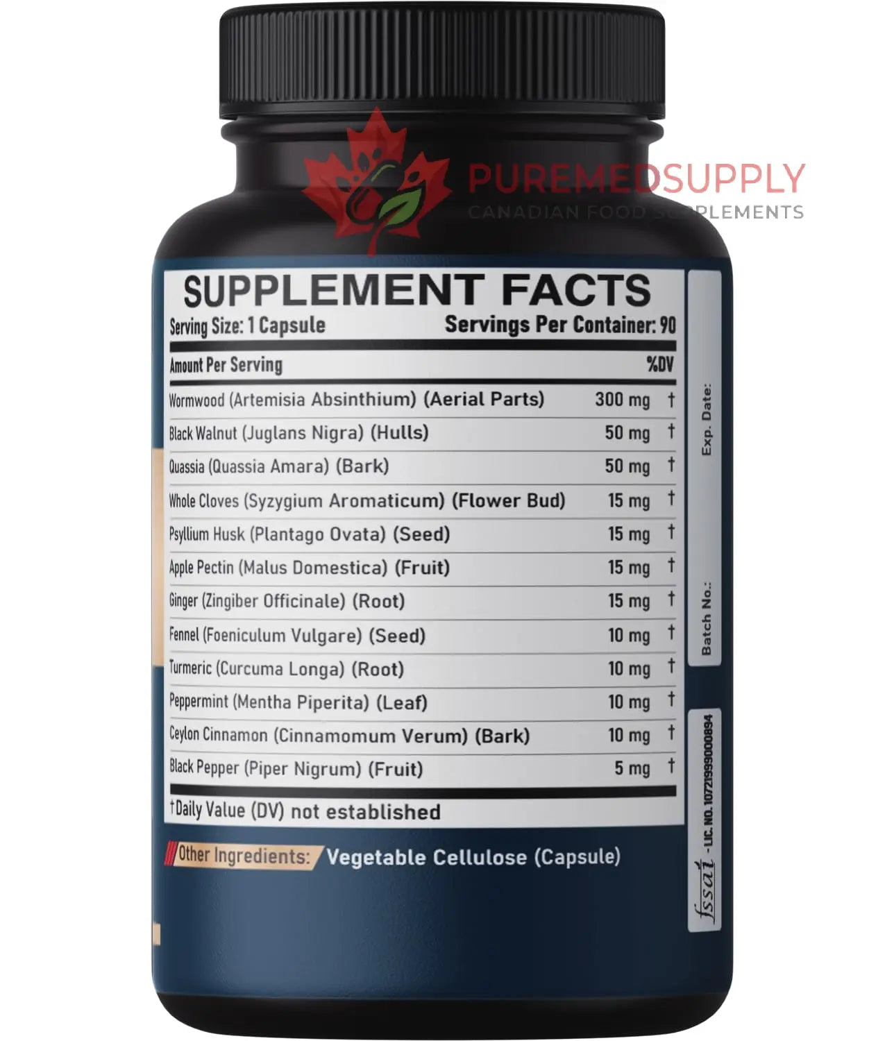 DEDICAD 12in1 Wormwood Black Walnut Clove Capsules - Immune, and Mood Support - 3 Month Supply - 90 Vegan Capsules DEDICAD buy supplements canada