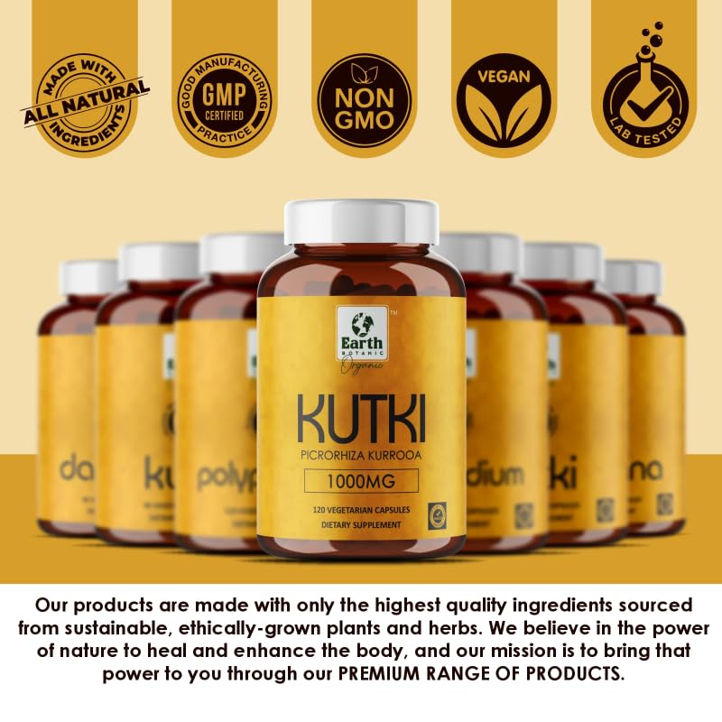 Earth BOTANIC Organic Kutki Root Powder 1000mg 120 Capsules (Picorohiza Kurrooa) Earth BOTANIC Organic buy supplements canada