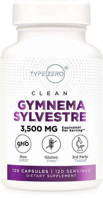 Type Zero Clean Gymnema Sylvestre 3,500mg Equivalent from 175mg of 20:1 Extract Per Serving, 120 Capsules for 120 Servings Per Bottle, Non-GMO. Gluten Free Type Zero buy supplements canada