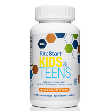 4Life RiteStart Kids and Teens- Apple, Orange Flavors, 22 Essential Vitamins, Minerals, Immune System and Brain Support Ages 2+ - 120 Chewable Tablets 4Life buy supplements canada