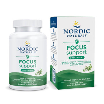 Nordic Naturals Omega Focus, Lemon - 60 Soft Gels - 1280 mg Omega-3 + Citicoline & Bacopa Monnieri Extract - Focus, Attention, Memory, Brain Health - Non-GMO - 30 Servings Nordic Naturals buy supplements canada