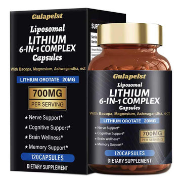 Lisopomal Lithium Orotate Complex Capsules, Lithium Orotate 20 mg, Magnesium Glycinate & Ashwagandha, Brain Health Supplements for Cognitive, Mood & Memory Gulapelst buy supplements canada
