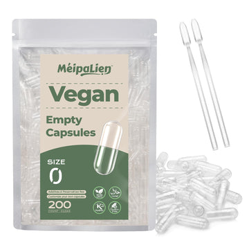 HPMC Empty Capsules Size 0-200 Clear Count Pill Capsules Empty - Plant-Based Cellulose | Vegetarian, Halal, Non-GMO | for DIY Supplement & Herbal Filling MéipaLien buy supplements canada