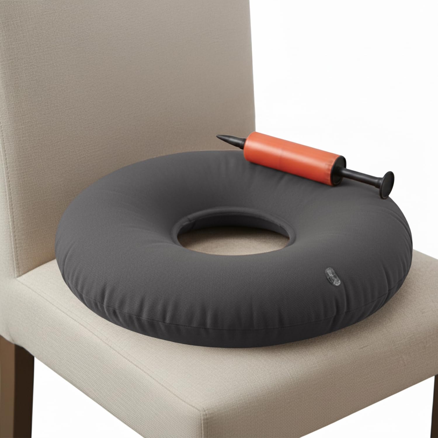 Dr. Frederick’s Original Inflatable Donut Pillow - 18" Seat Cushion for Tailbone Pain, Hemorrhoids & Bed Sores – Doctor-Developed for Postpartum, Prostatitis & Travel - Odor-Free, Durable Vinyl - Gray Dr. Frederick's Original buy supplements canada