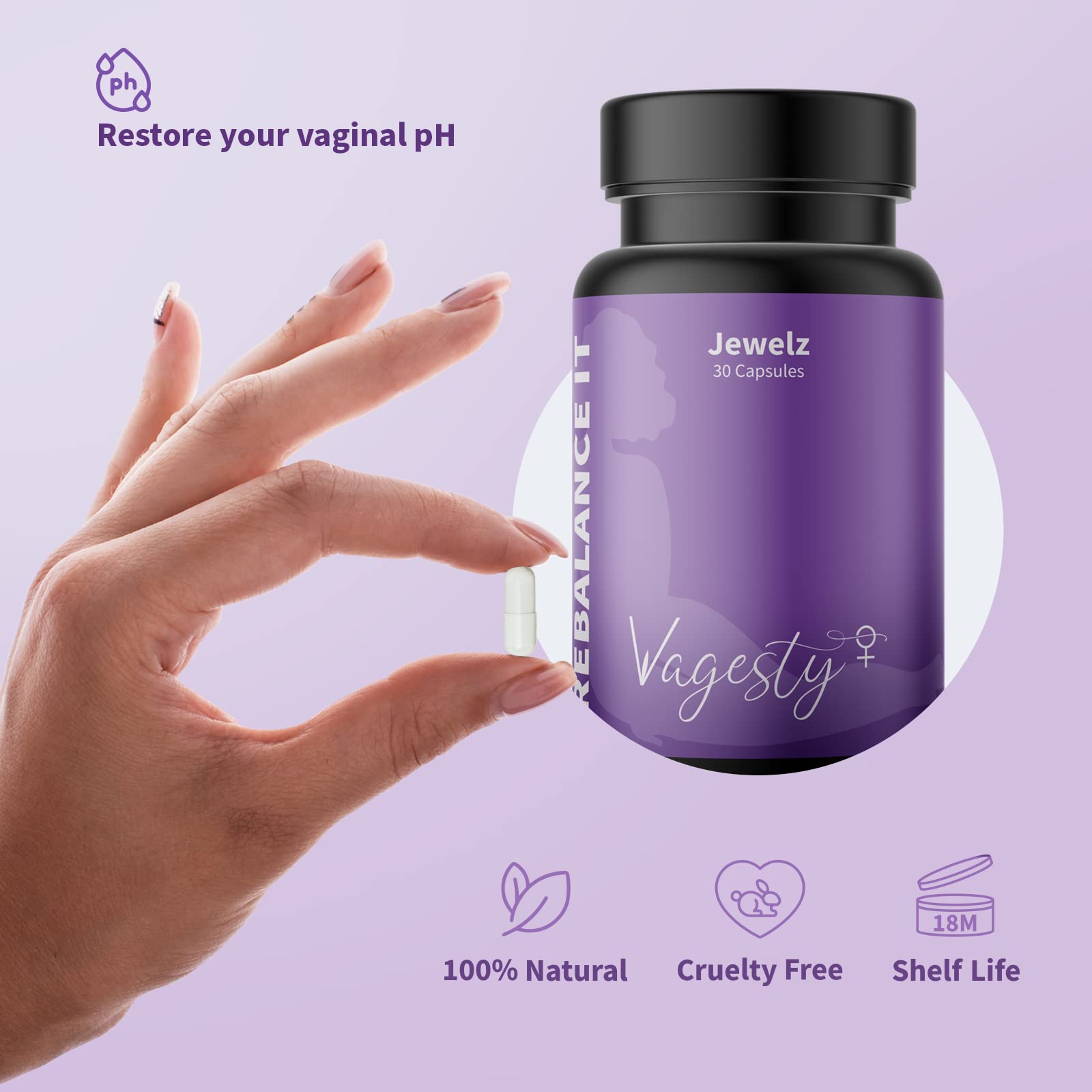 Vagesty Jewelz boric Acid Vaginal Suppositories, 100% Pure boric Acid, rebalance Vaginal pH Vagesty buy supplements canada