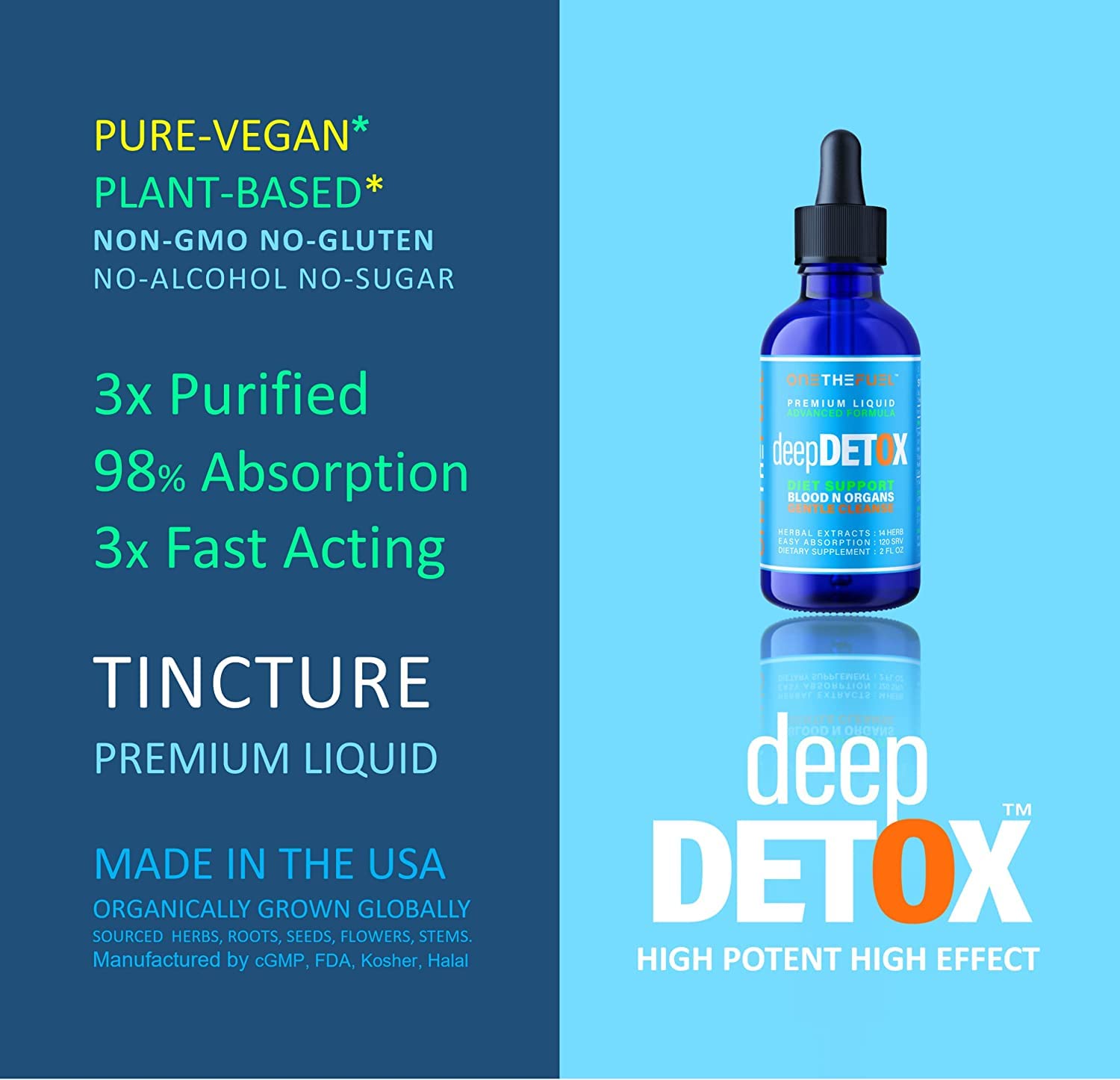 DeepDetox 2oz. Plant-Based Colon Intestinal Gut Liver Cleanse Detox Support. Purify Blood ONETHEFUEL buy supplements canada