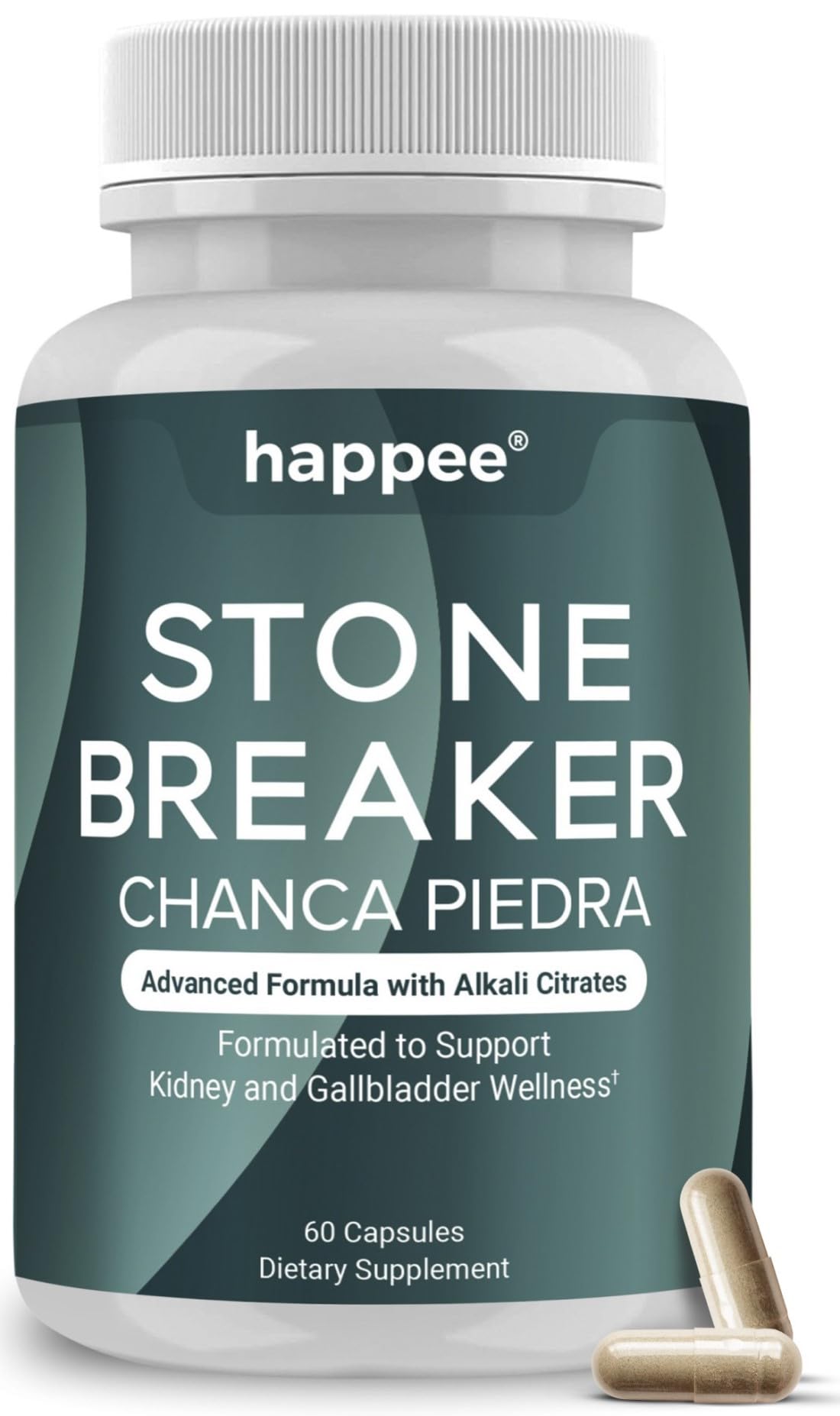 Happee Chanca Piedra Stone Breaker Kidney & Gallbladder Cleanse – Kidney Stone Dissolver & Passage Support - High Potency Phyllanthus Niruri with Magnesium, Potassium & Herbal Blend - 60 Capsules Happee buy supplements canada