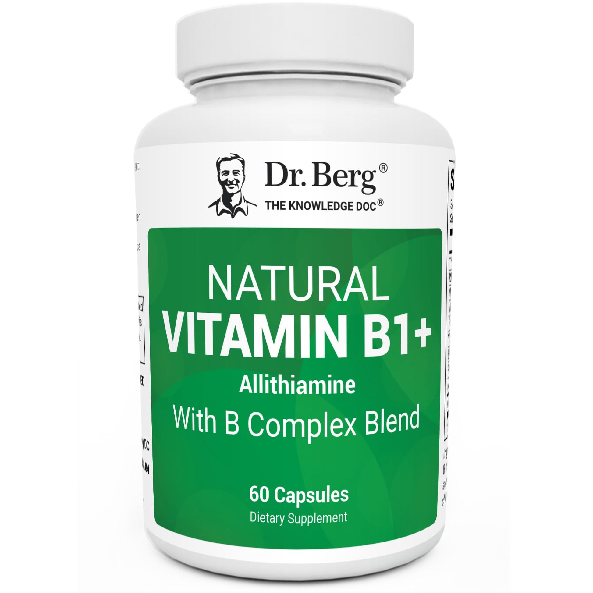 Dr. Berg Natural Vitamin B1 B6 B12 Complex - Allithiamine Vitamin B1 Supplement with 8 Essential Vitamin B Complex for Men & Women Including Thiamin, Niacin, Folate, Magnesium & More - 60 Capsules Dr. Berg Nutritionals buy supplements canada