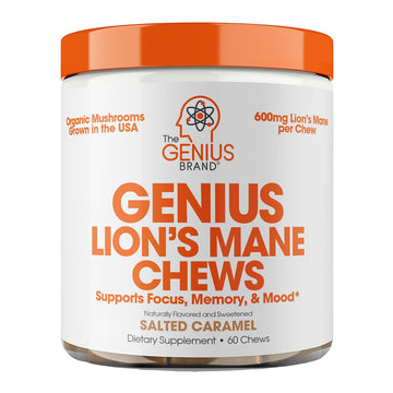 Genius Lion's Mane Soft Chews Supplement – Nootropic Mushroom for Focus, Clarity, Memory, Energy, Brain Health Support – Salted Caramel Flavor The Genius Brand buy supplements canada