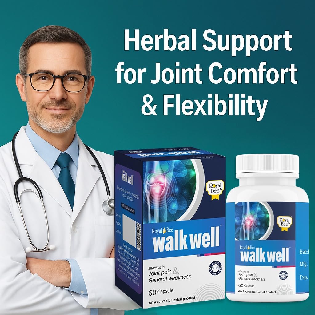 Royal Bee Walkwell Capsules – 60 Capsules – Supports Joint Pain & Inflammation Relief · Useful in Osteoarthritis · Promotes Flexibility & Mobility · Clinically Studied Herbal Ingredients Generic buy supplements canada