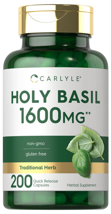 Carlyle Holy Basil Capsules 1600 mg | 200 Count | Tulsi Holy Basil Leaf Extract | Herbal Carlyle buy supplements canada