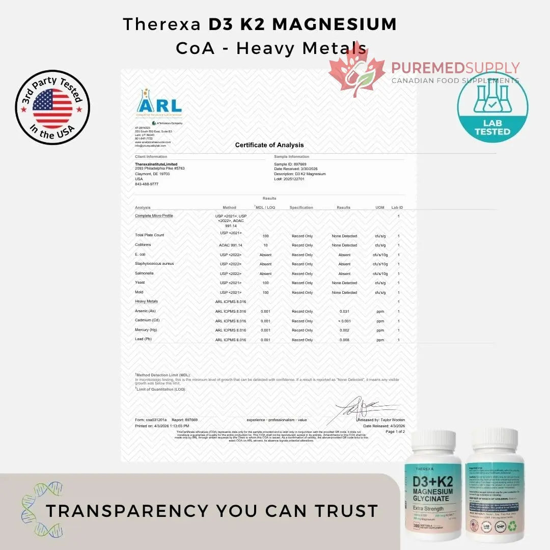 THEREXA Vitamin D3 K2 Magnesium Supplement - Extra Strength with 10000 IU Vitamin D3, Magnesium Glycinate and 200 mcg K2 MK-7 Vitamin Supplements Complex, for Women & Men - 300 Softgels THEREXA buy supplements canada