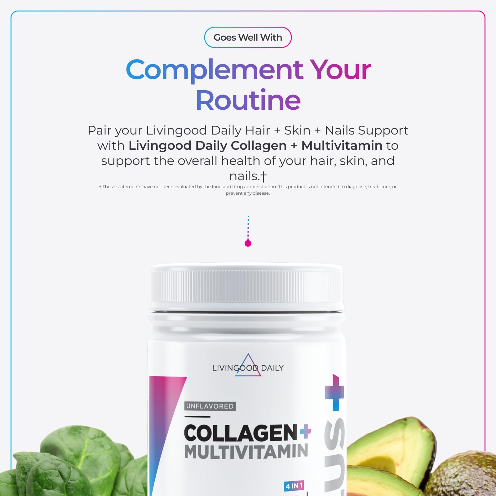Livingood Daily Hair, Skin & Nails Supplement, 14-in-1 Formula with Biotin, Collagen, Keratin, Bamboo, Selenium, Folate, B12, Zinc and More, Beauty Supplement for Women & Men, Gluten Free, 60 Capsules Livingood Daily buy supplements canada