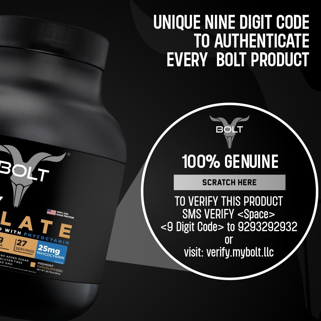 Bolt Nutrition Whey Isolate Protein Powder | with Superfood Phycocyanin | Muscle Strength Bolt Nutrition buy supplements canada