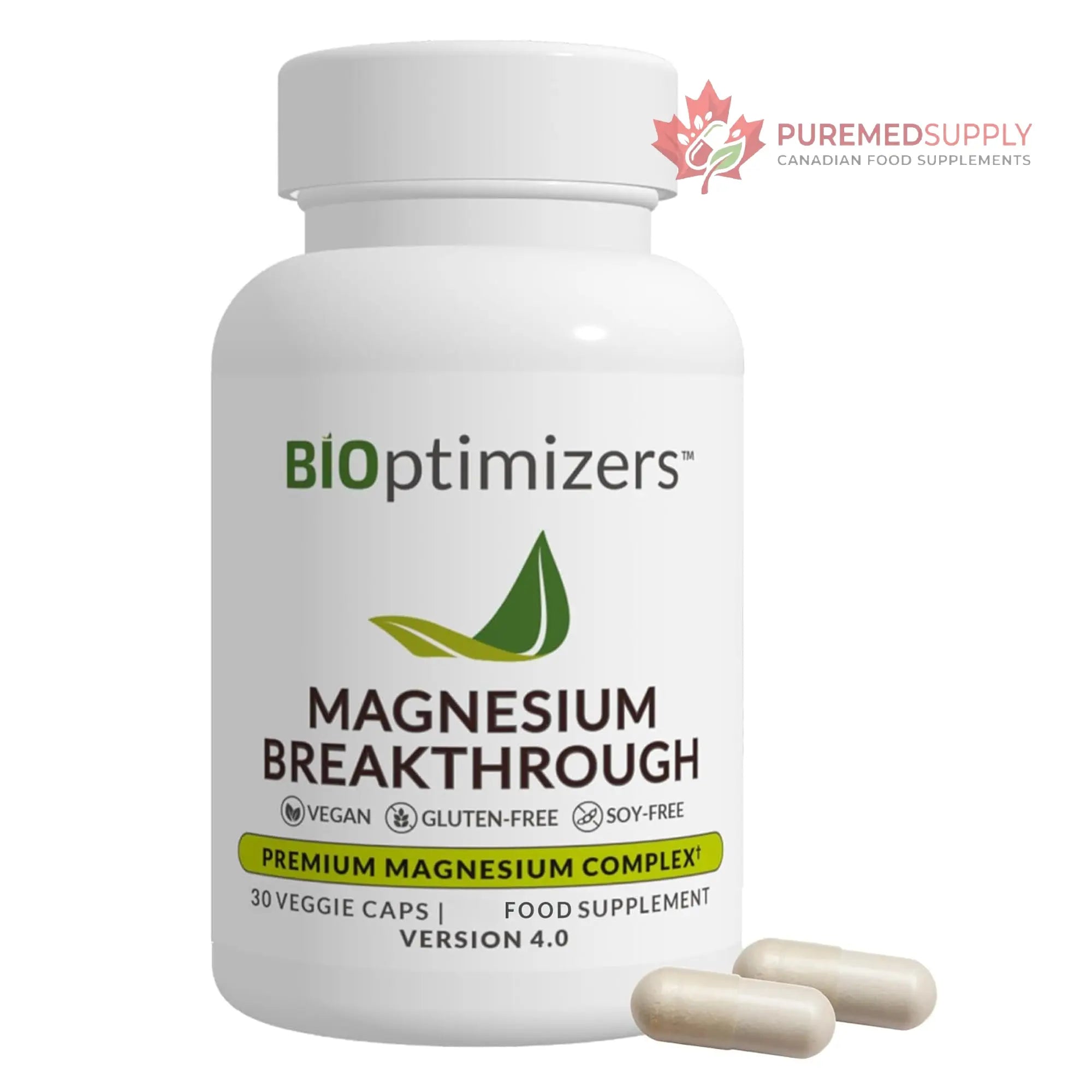 BIOptimizers Magnesium Breakthrough Supplement with 500mg - 7 Forms of Magnesium: Glycinate, Malate, Citrate, and More - Natural Support for Sleep and Cognitive Function -30 Capsules- Calming Vitamins BIOptimizers buy supplements canada