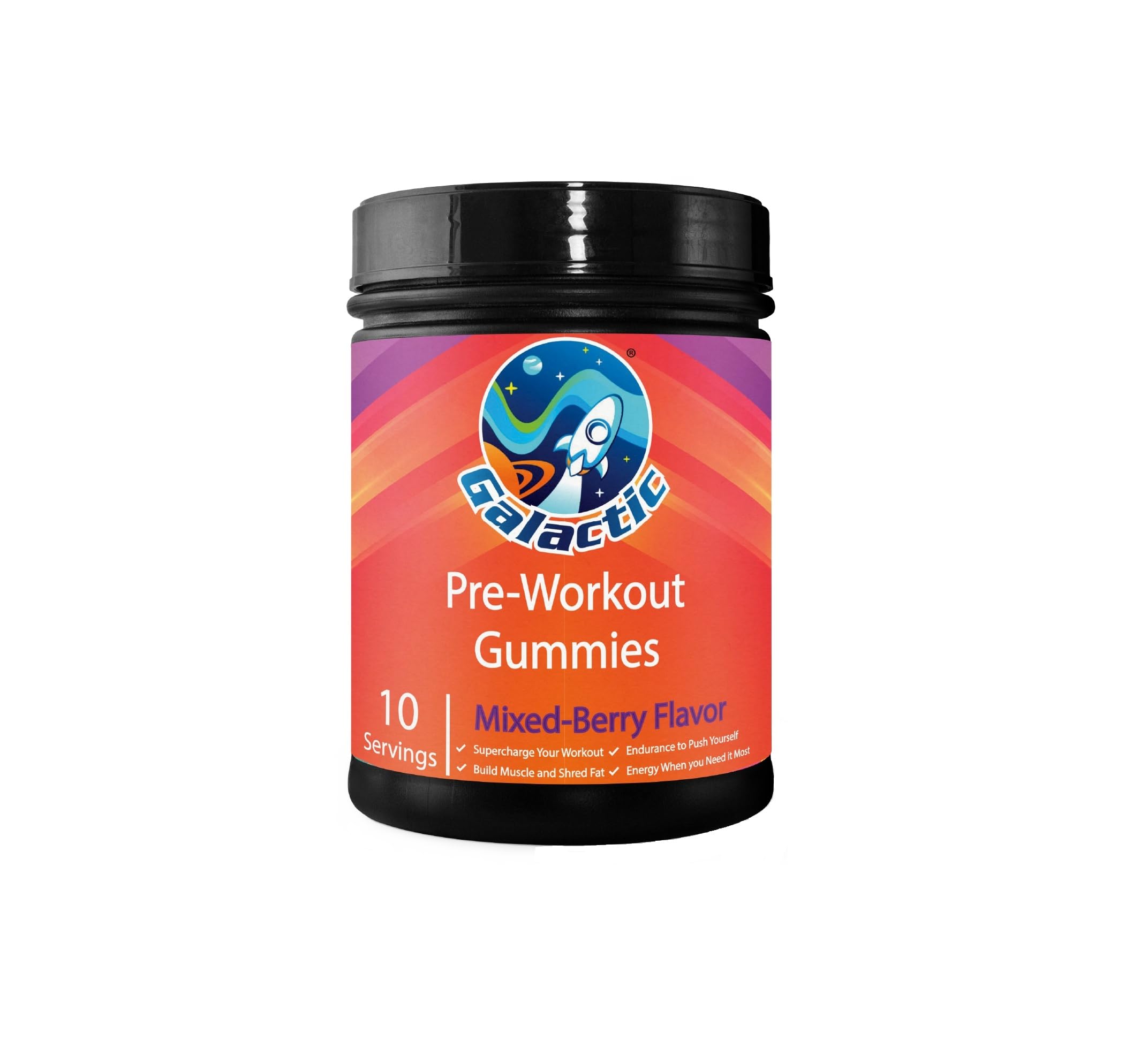 Galactic Pre-Workout Gummies, All Natural, 250mg Caffeine, Beta-Alanine, L-Citrulline Galactic buy supplements canada