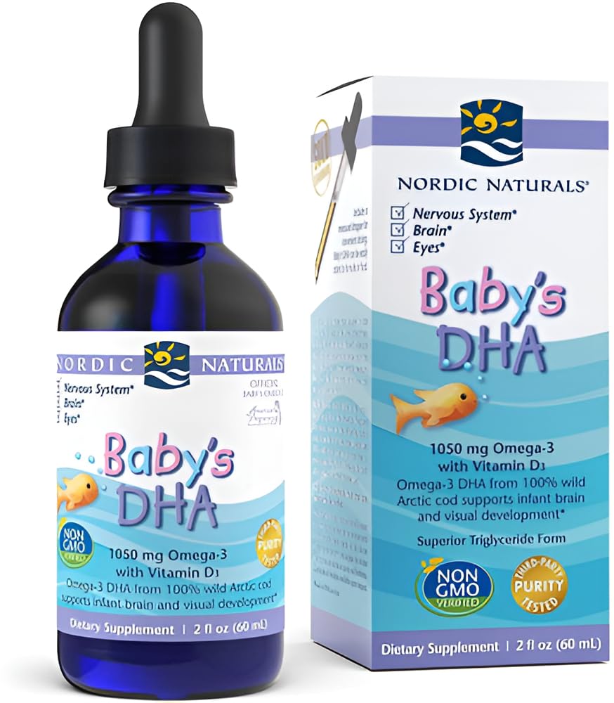 Nordic Naturals Baby’s DHA, Unflavored - 2 oz - 1050 mg Omega-3 + 300 IU Vitamin D3 - Supports Brain, Vision & Nervous System Development in Babies - Non-GMO - Servings May Vary Nordic Naturals buy supplements canada