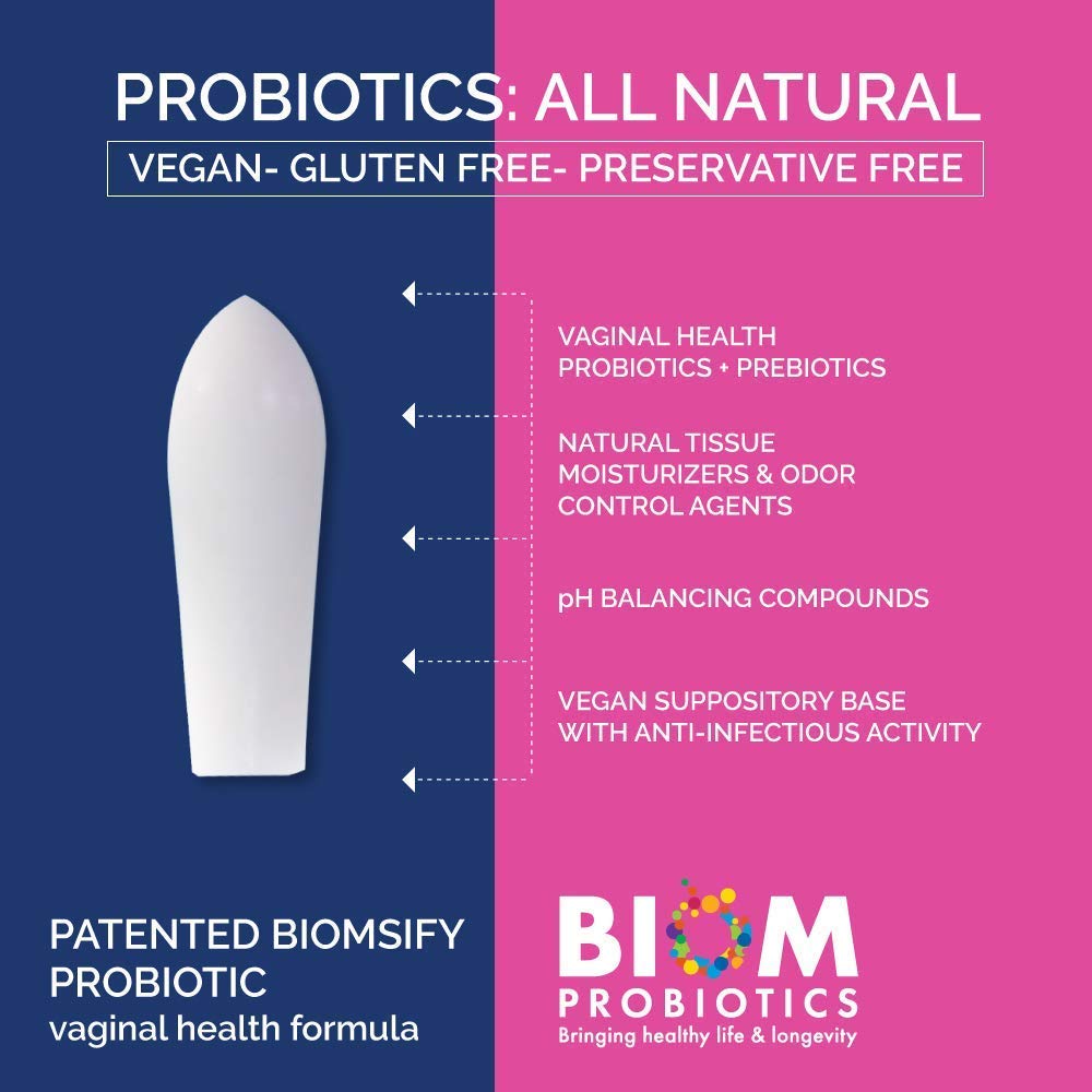 Biom Vaginal Probiotic Suppository: Natural Vaginal pH and Odor Control Regimen; Balance Biom Probiotics buy supplements canada