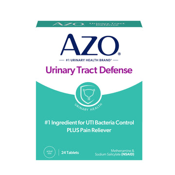 AZO Urinary Tract Defense Antibacterial Protection, FSA/HSA Eligible, Helps Control a UTI Until You Can See a Doctor, from The No. 1 Most Trusted Urinary Health Brand, 24 Count (Pack of 1) AZO buy supplements canada