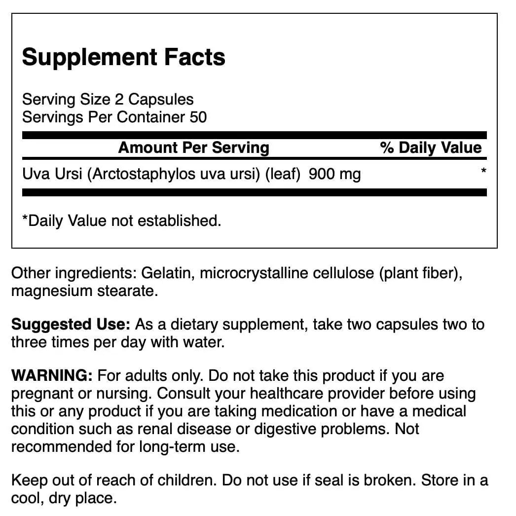Swanson Full-Spectrum Uva Ursi Leaf - Herbal Supplement Supporting Kidney & Urinary Tract Health - May Support Cardiovascular System Function & Bladder Health - (100 Capsules, 450mg Each) Swanson buy supplements canada