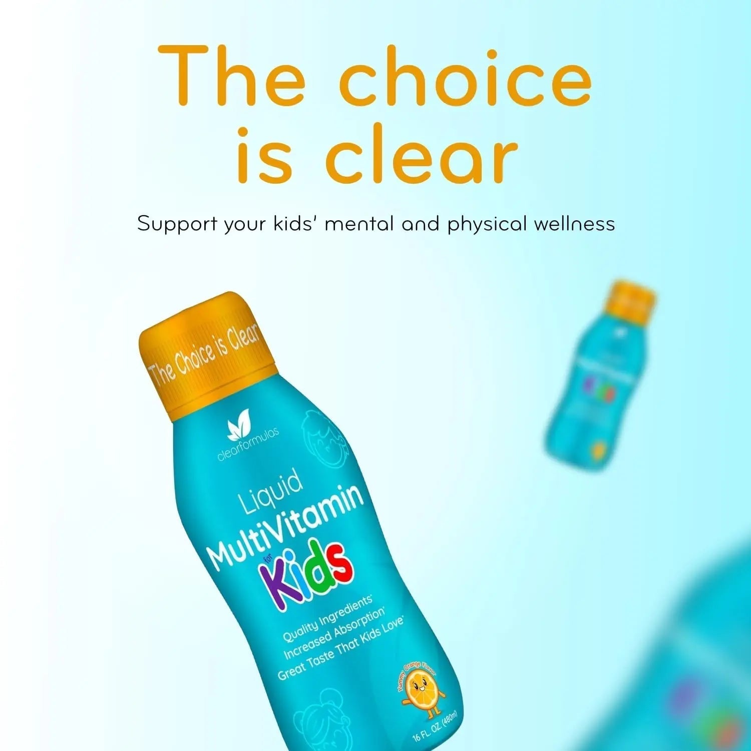 Sugar Free Liquid Multivitamin for Kids - High Absorption Kids Liquid Multivitamin with Vitamins A C D E & B Complex Plus Quercetin Immune Support Complex Clear Formulas buy supplements canada