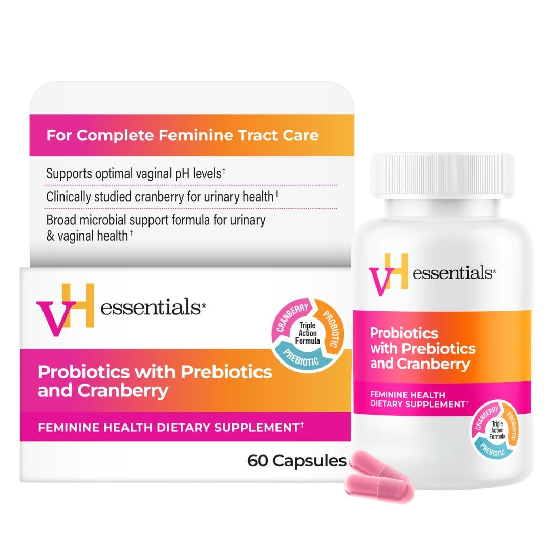 vH essentials Probiotics with Prebiotics and Cranberry Feminine Health Supplement - 60 Capsules vH essentials buy supplements canada