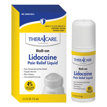 TheraCare 4% Lidocaine Roll-On | OTC Strength | Pain Relief Liquid | 2.5 oz. 73 mL | Non-Greasy, Unscented Formula | Topical Anesthetic Thera Care buy supplements canada