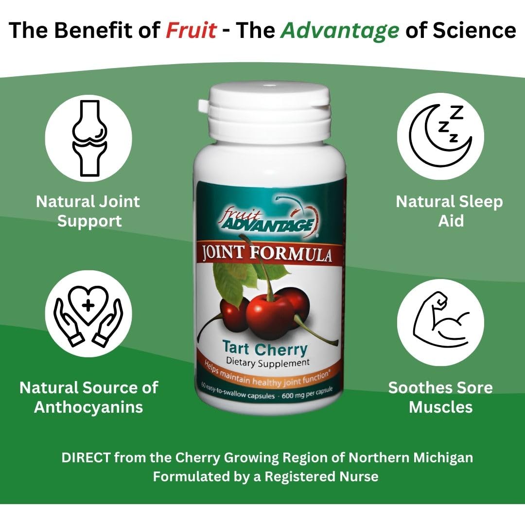 Fruit Advantage Montmorency Tart Cherry Capsules Joint Formula 1200 mg per Serving - 60 Vegetarian Capsules Fruit Advantage buy supplements canada