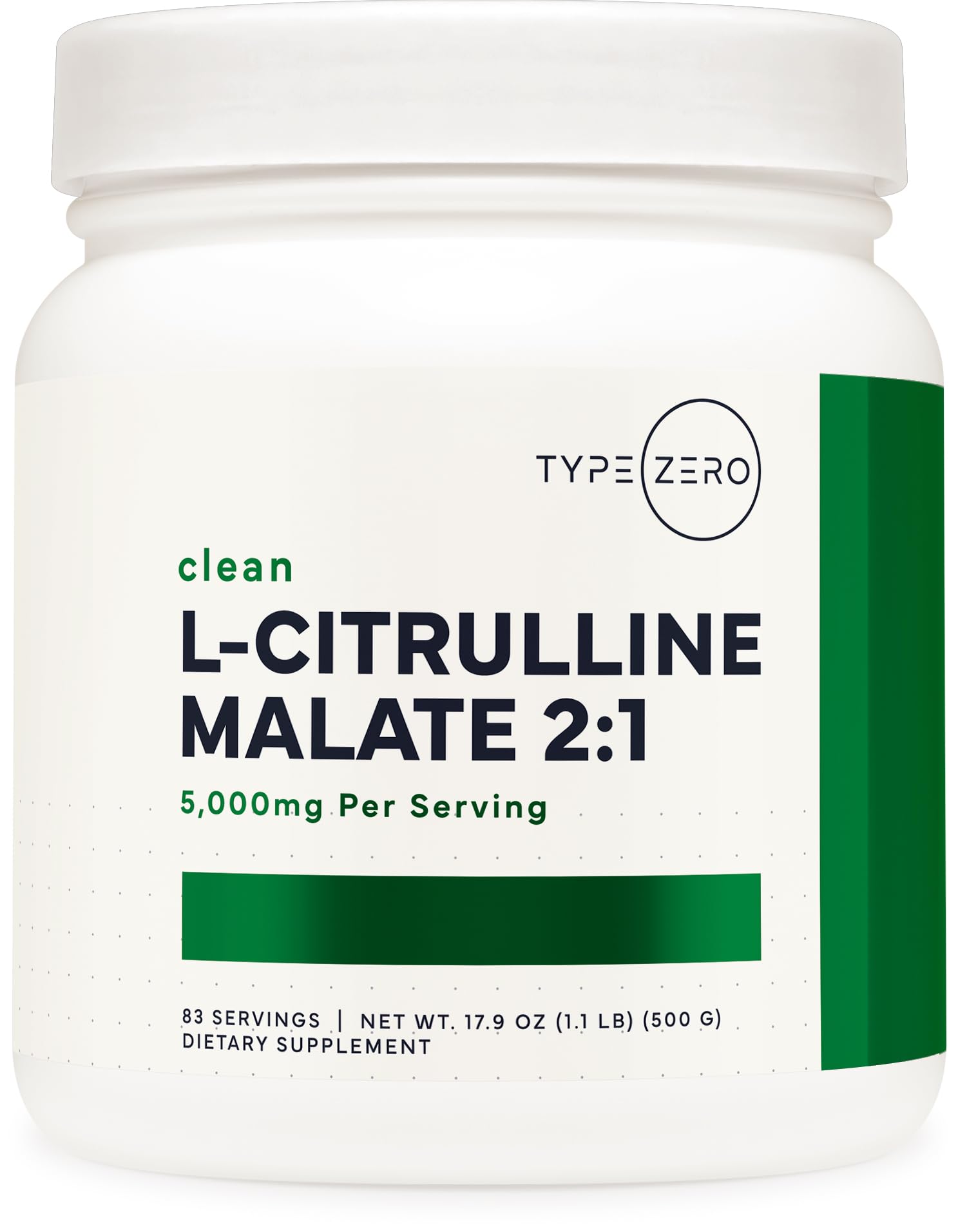 Type Zero Clean L-Citrulline Malate 2:1 Powder Drink Mix (500g, Unflavored) (83 Servings) - Keto Friendly, Gluten Free, Non-GMO Type Zero buy supplements canada