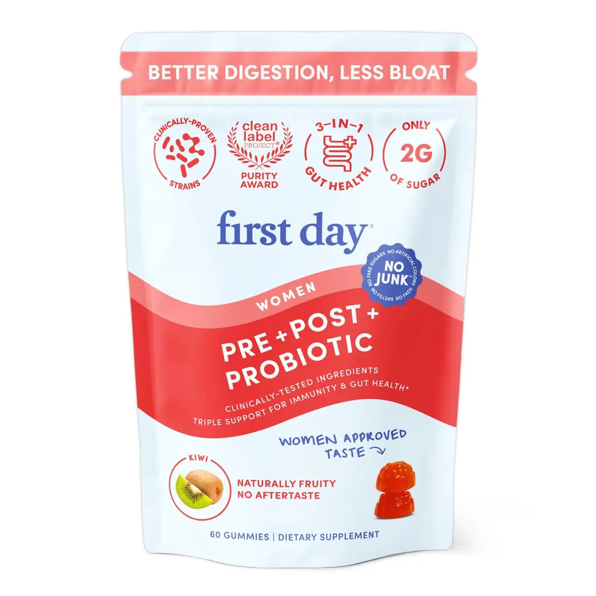 FIRST DAY Women’s Good Gut Tribiotic Gummies – 3-in-1 Prebiotic, Probiotic & Postbiotic Supplement – Supports Immune Function and Digestive FIRST DAY buy supplements canada