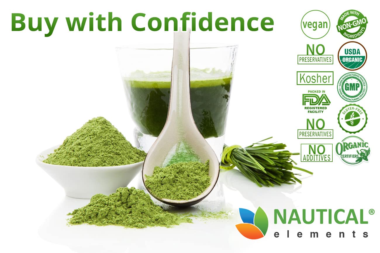Wheatgrass Powder - USDA Certified Organic Wheat Grass Powder That Is Rich In Essential Amino Acids, Chlorophyll, Antioxidants, Fatty Acids, Minerals & Vitamins - US Grown - Vegan & Non-GMO Superfoods Nautical Elements buy supplements canada